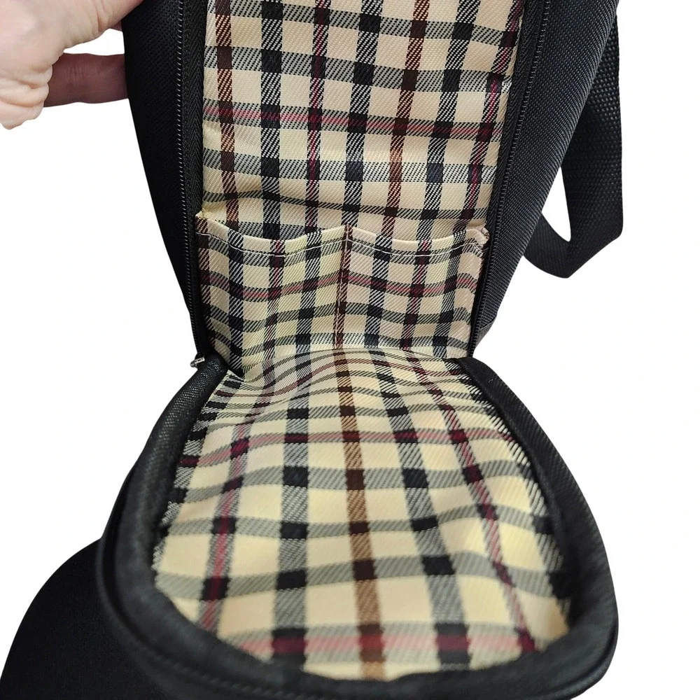 Picnic at Ascot Black Insulated Single Bottle Wine Carrier Bag Husch Blackwell‎